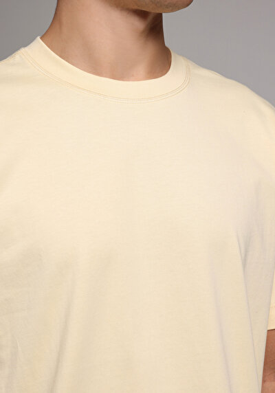 Afficher les détails de T-shirt À Manches Courtes Jaune Comfort Fit Droit Homme