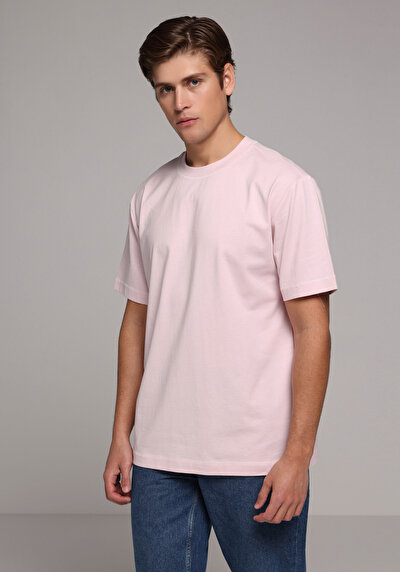 Image de T-shirt À Manches Courtes Rose Comfort Fit Droit Homme