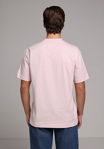 Image de T-shirt À Manches Courtes Rose Comfort Fit Droit Homme