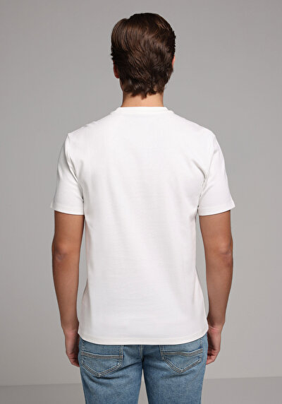 Image de T-shirt À Manches Courtes Blanc Regular Fit Droit Homme