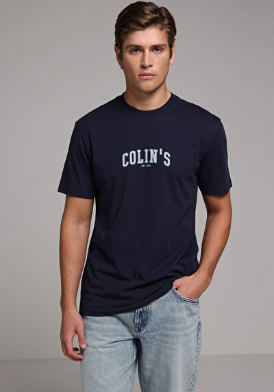 Image de T-shirt À Manches Courtes Marine Regular Fit Droit Homme
