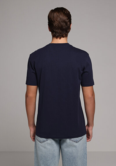 Image de T-shirt À Manches Courtes Marine Regular Fit Droit Homme
