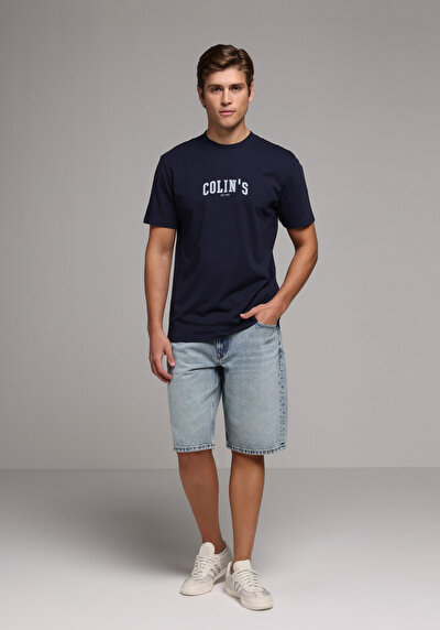 Image de T-shirt À Manches Courtes Marine Regular Fit Droit Homme