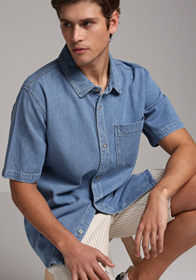 Image de Chemise À Manches Courtes Droit Regular Fit Homme