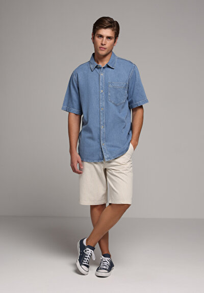 Afficher les détails de Chemise À Manches Courtes  Droit Regular Fit Homme