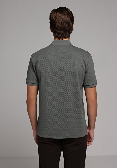 Image de T-shirt Polo À Manches Courtes Kaki Droit Regular Fit Homme
