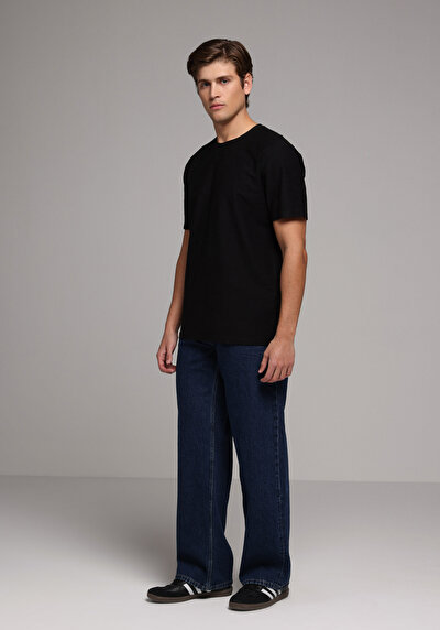 Image de T-shirt À Manches Courtes Noir Regular Fit Droit Homme