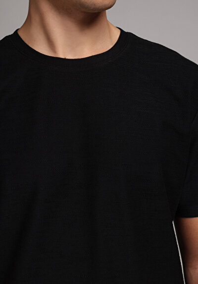 Image de T-shirt À Manches Courtes Noir Regular Fit Droit Homme
