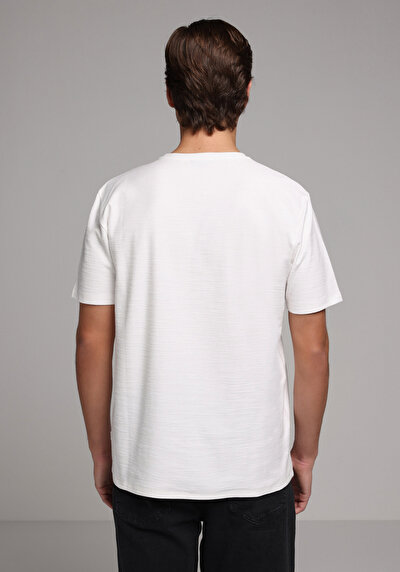 Image de T-shirt À Manches Courtes Blanc Regular Fit Droit Homme