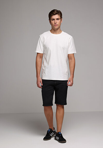 Image de T-shirt À Manches Courtes Blanc Regular Fit Droit Homme