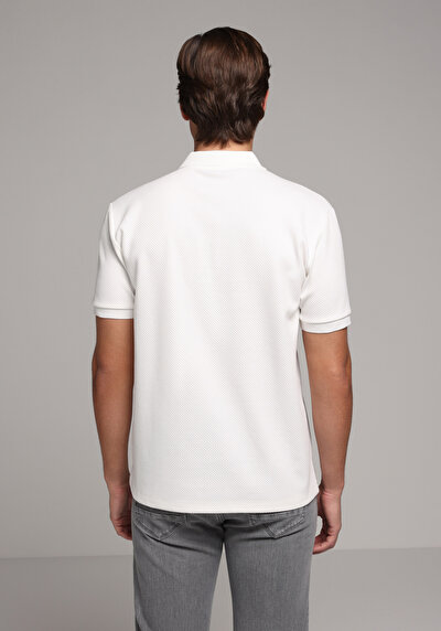 Image de T-shirt Polo À Manches Courtes Blanc Droit Regular Fit Homme