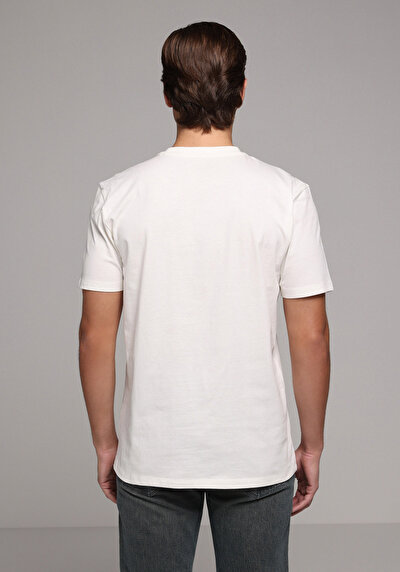 Image de T-shirt À Manches Courtes Blanc Regular Fit Droit Homme