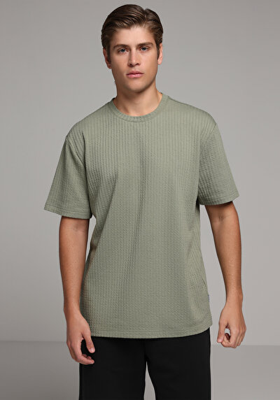 Image de T-shirt À Manches Courtes Vert Comfort Fit Droit Homme