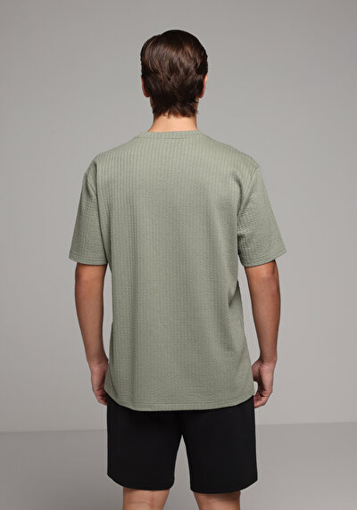 Image de T-shirt À Manches Courtes Vert Comfort Fit Droit Homme
