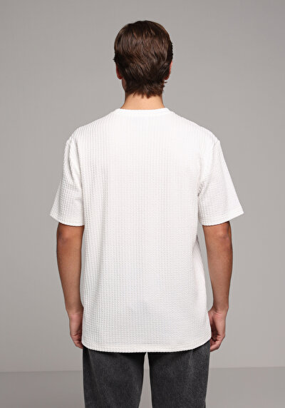 Image de T-shirt À Manches Courtes Blanc Comfort Fit Droit Homme