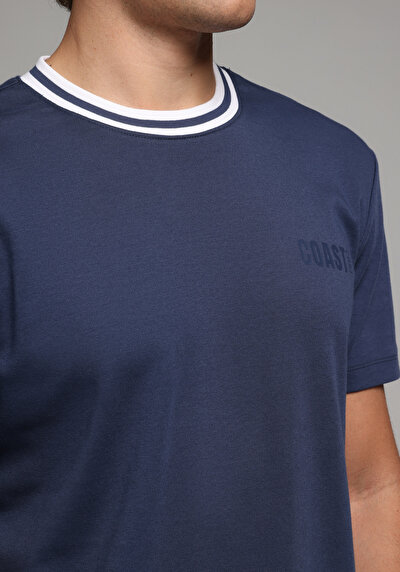Image de T-shirt À Manches Courtes Marine Regular Fit Droit Homme