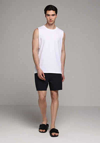 Image de Short De Bain Noir Regular Fit Doublé Homme