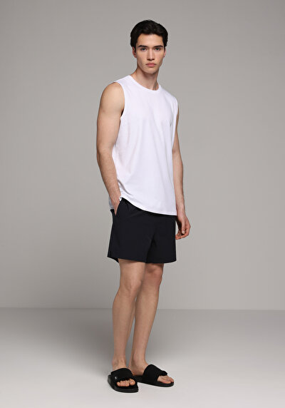 Image de Short De Bain Noir Regular Fit Doublé Homme