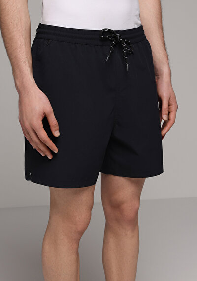 Image de Short De Bain Noir Regular Fit Doublé Homme