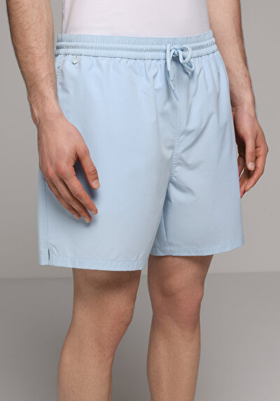 Image de Short De Bain Bleu Regular Fit Doublé Homme
