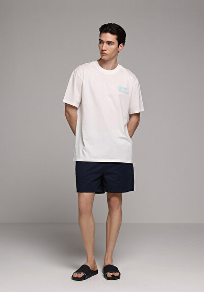 Image de T-shirt À Manches Courtes Blanc Comfort Fit Droit Homme