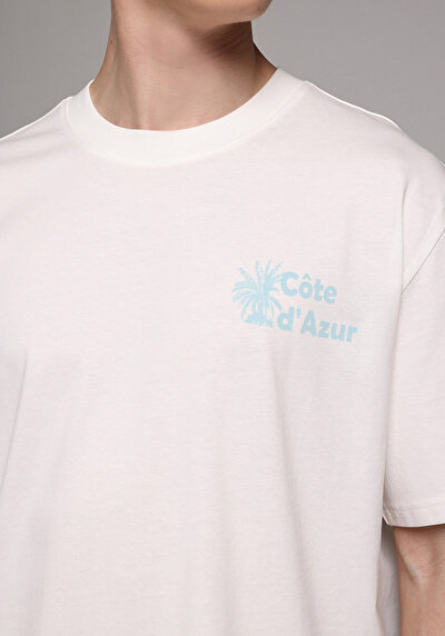 Image de T-shirt À Manches Courtes Blanc Comfort Fit Droit Homme