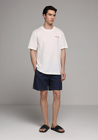 Image de Short De Bain Marine Slim Fit Doublé Homme