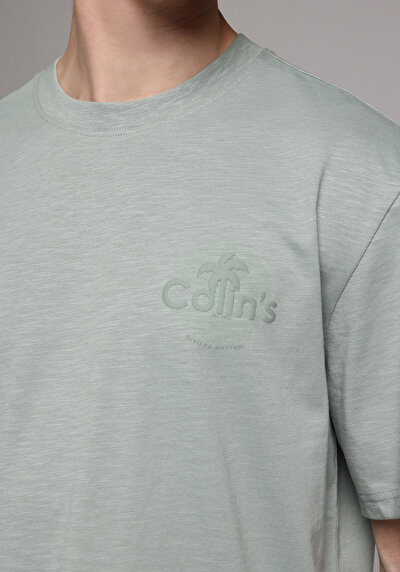 Image de T-shirt À Manches Courtes Vert Comfort Fit Droit Homme