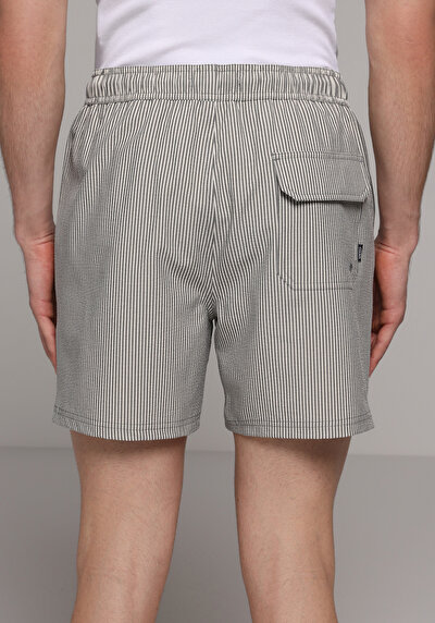 Image de Short De Bain Anthracite Slim Fit Doublé Homme