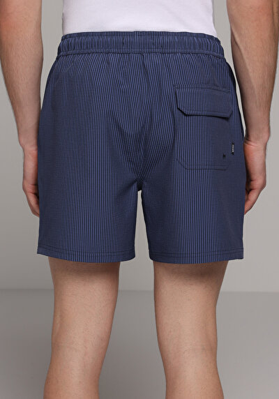 Image de Short De Bain Bleu Slim Fit Doublé Homme