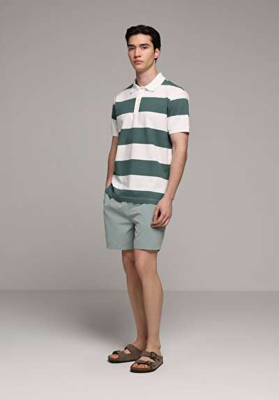 Image de Short De Bain Gris Slim Fit Doublé Homme