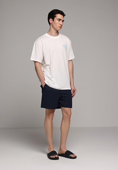 Image de Short De Bain Marine Slim Fit Doublé Homme