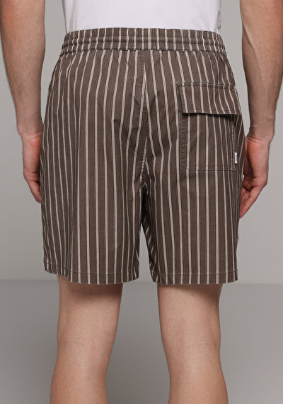 Image de Short De Bain Marron Regular Fit Doublé Homme