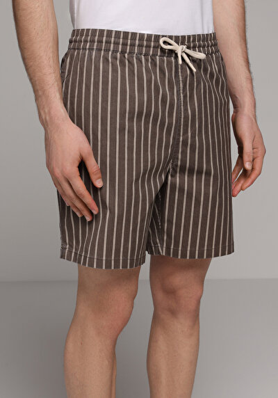 Image de Short De Bain Marron Regular Fit Doublé Homme