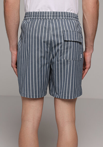 Image de Short De Bain Bleu Regular Fit Doublé Homme