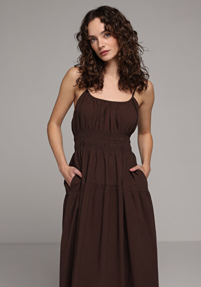 Image de Robe Marron Regular Fit  Mdi Uni Femme