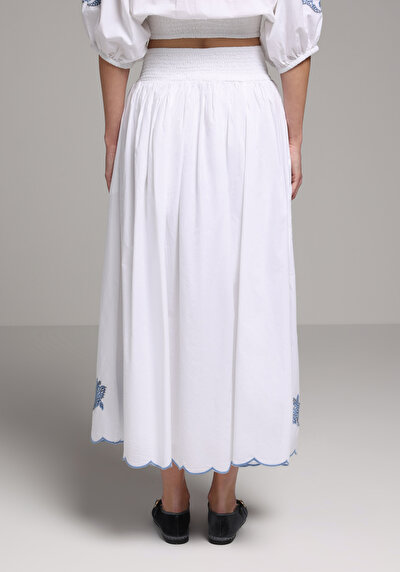 Afficher les détails de Jupe Blanc  Jakarli Uni Maxi Femme