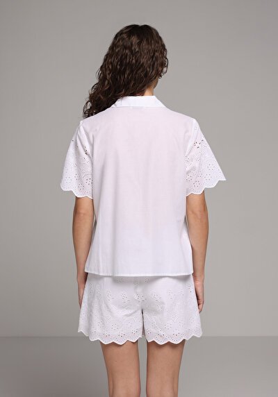 Image de Chemise À Manches Courtes Blanc Jakarli Fashion Fit Femme