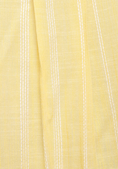 Afficher les détails de Chemise À Manches Longues Jaune Boyfriend Fit Rayé Ratière Femme