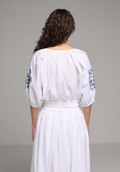 Afficher les détails de Chemise À Manches Longues Blanc Fashion Fit Jakarli Uni Femme