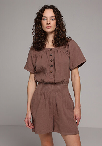 Afficher les détails de Salopette Marron Regular Fit   Femme