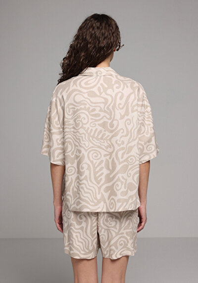 Image de Chemise À Manches Courtes Beige Fashion Fit Femme