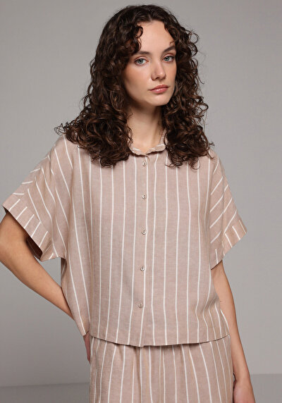 Image de Chemise À Manches Courtes  Rayé Fashion Fit Femme