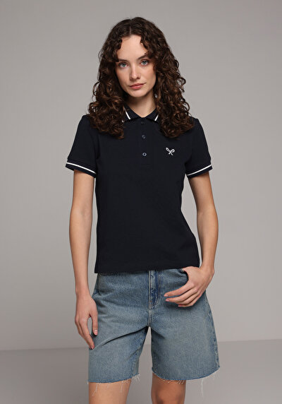 Image de Marine Regular Fit Brodé Pique Femme