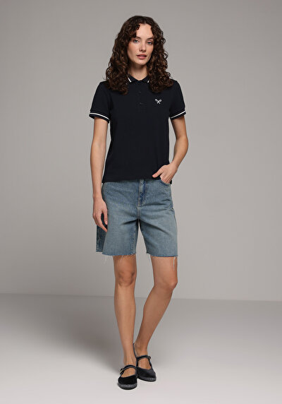 Image de Marine Regular Fit Brodé Pique Femme