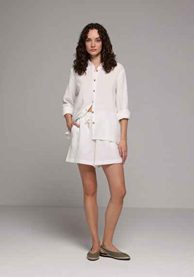 Image de Short Blanc Regular Fit Femme