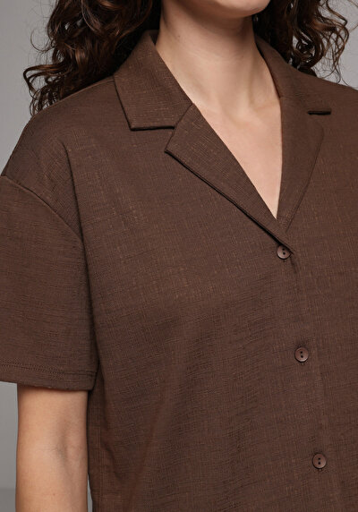 Image de Marron Regular Fit Droit Jacquard Femme