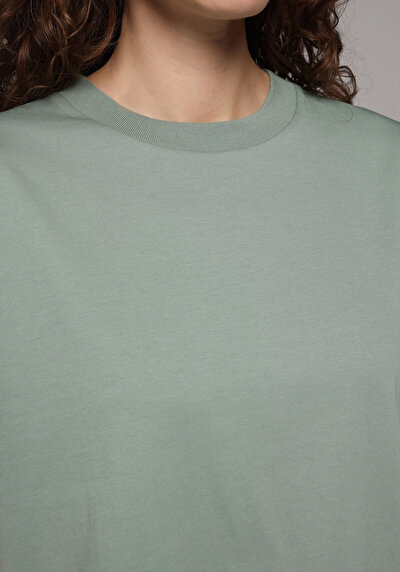 Image de T-shirt À Manches Courtes Vert Regular Fit Droit Femme