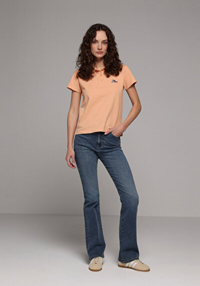 Image de Saumon Regular Fit Brodé Pique Femme