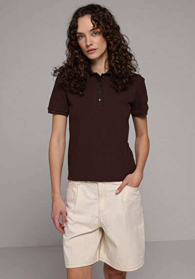 Image de Marron Slim Fit Droit Pique Femme